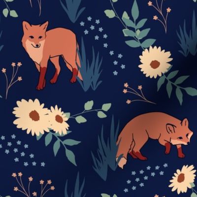 Fox Garden Dark Blue Large