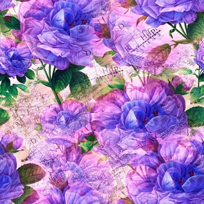 Purple flowers ,vintage flowers pattern 