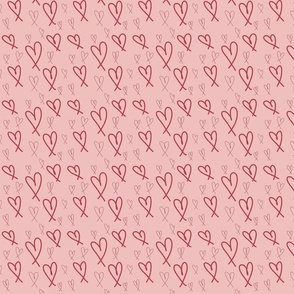 Sketch Hearts on Pink