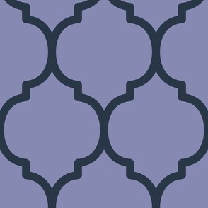 Extra Large Moroccan Tile Pattern - Cool Grey and Medium Charcoal