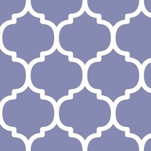 Large Moroccan Tile Pattern - Cool Grey and White