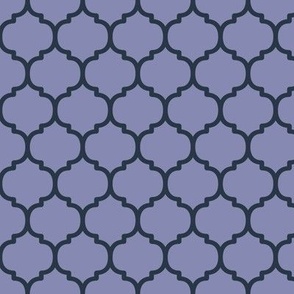 Moroccan Tile Pattern - Cool Grey and Medium Charcoal