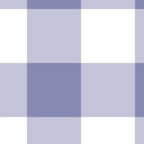 Extra Jumbo Gingham Pattern - Cool Grey and White