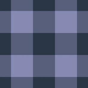 Jumbo Gingham Pattern - Cool Grey and Medium Charcoal