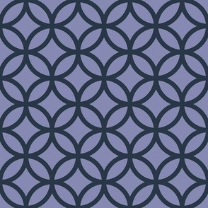 Interlocked Circles Pattern - Cool Grey and Medium Charcoal