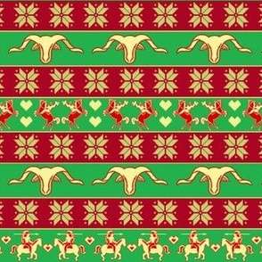 Red Green cowboy christmas sweater 2