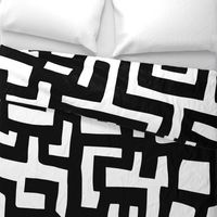 African Contemporary Kuba - Large Scale - Black White - Design 12382652