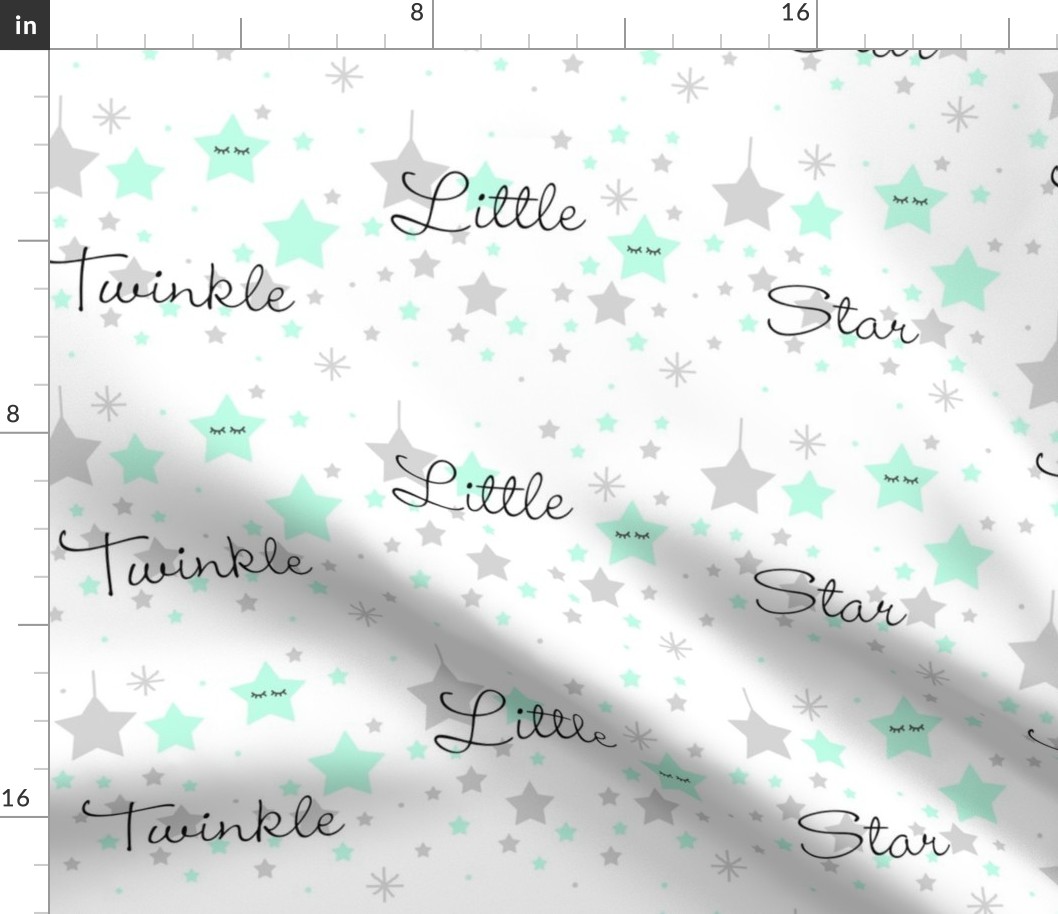 Mint Green Twinkle Little Stars