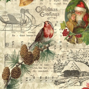 Vintage Christmas Music Collage