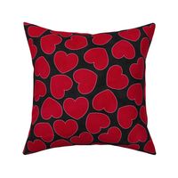 Groovy Red Valentine Hearts (black) medium