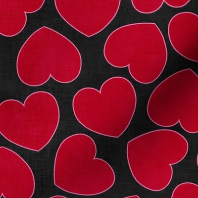 Groovy Red Valentine Hearts (black) medium