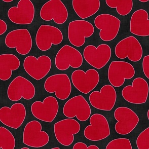 Groovy Red Valentine Hearts (black) medium