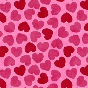 Groovy Red & Raspberry Valentine Hearts (pink sorbet) ditsy