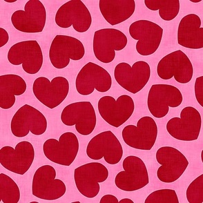 Groovy Red Valentine Hearts (pink sorbet) medium 