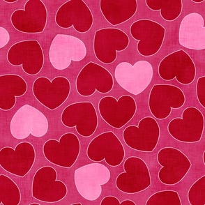 Groovy Red & Pink Valentine Heart (raspberry pink) large