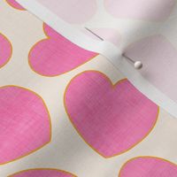 Groovy Pink Valentine Hearts (off white) medium 