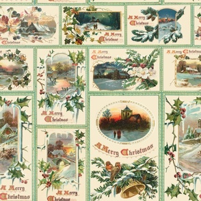 Vintage Holly Christmas Cards