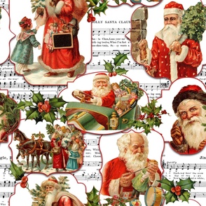 Vintage Santa, Holly & Music