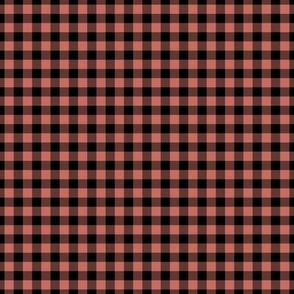 Small Gingham Pattern-  Terracotta and Black