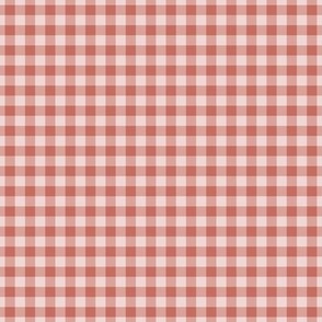Small Gingham Pattern - Terracotta and PeachChampagne