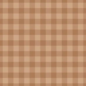 Gingham Pattern - Hazelnut and Almond