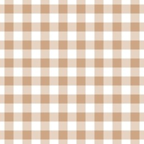 Gingham Pattern - Hazelnut and White