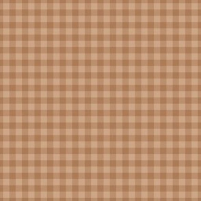 Small Gingham Pattern - Hazelnut and Almond