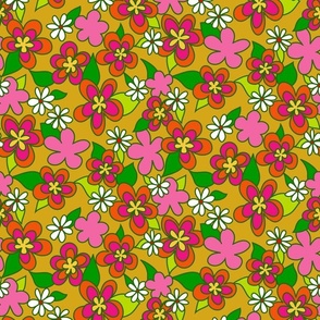 pinks 60s flora big mustard