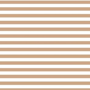 Horizontal Bengal Stripe Pattern - Hazelnut and White