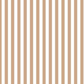 Vertical Bengal Stripe Pattern - Hazelnut and White