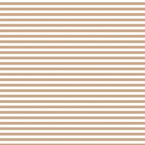 Small Horizontal Bengal Stripe Pattern - Hazelnut and White