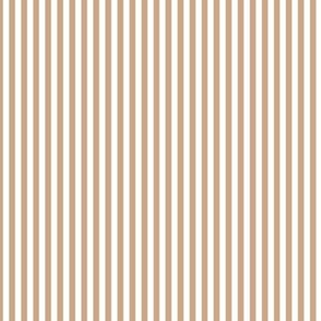 Small Vertical Bengal Stripe Pattern - Hazelnut and White
