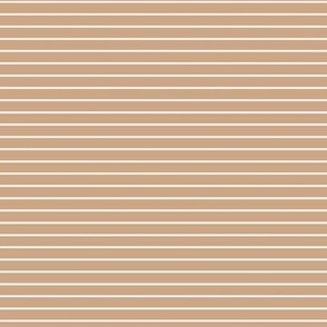 Small Horizontal Pin Stripe Pattern - Hazelnut and White