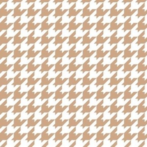 Houndstooth Pattern - Hazelnut and White