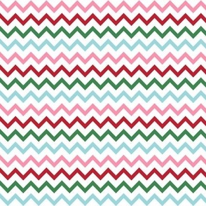 chevron multi one SM red green blue pink - christmas wish collection