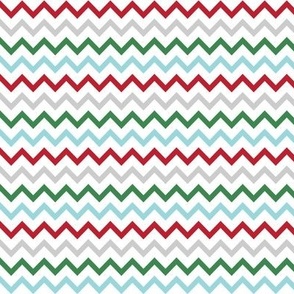 chevron multi two SM red green blue grey - christmas wish collection