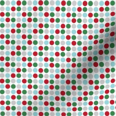 polka dots multi two SM red green blue grey - christmas wish collection