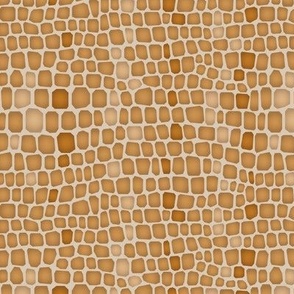 geometric crocodile skin in caramel