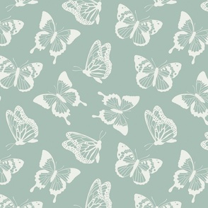Claire Bright Blue Butterflies - 12x12