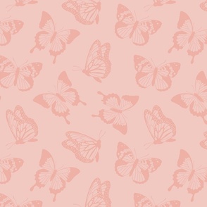 Pink Tonal Butterflies Claire Bright  - 12x12