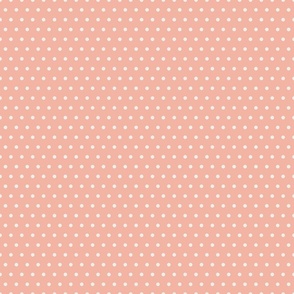 Peach Pink Off White Claire Bright PolkaDot 6x6