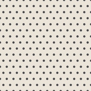 Cream and Dark Gray Polka Dot Claire 12x12