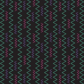 Green, purple and pink zig zag - Large scale