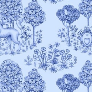 Unicorn in the garden blue