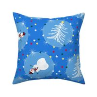 Christmas Snowman Blue Large