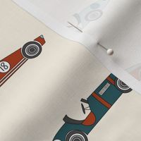 MEDIUM race cars fabric - vintage race cars design, boys fabric