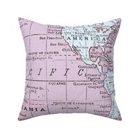 Pink Vintage World Map