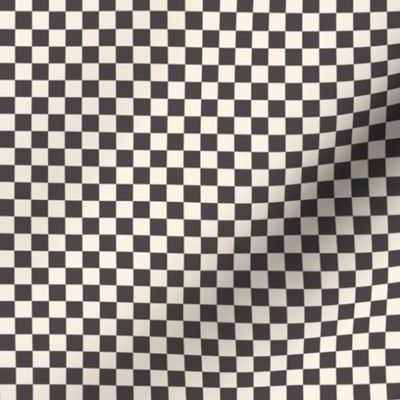 SMALL checkerboard fabric -muted black and cream fabric