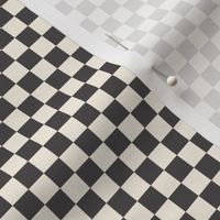 SMALL checkerboard fabric -muted black and cream fabric