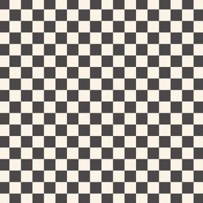 SMALL checkerboard fabric -muted black and cream fabric